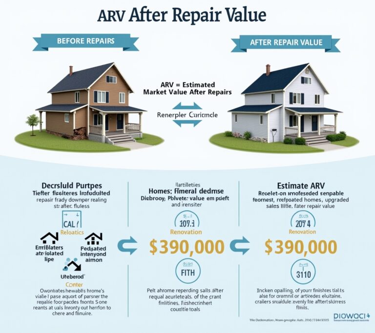 Investor comparing before and after photos of a renovation