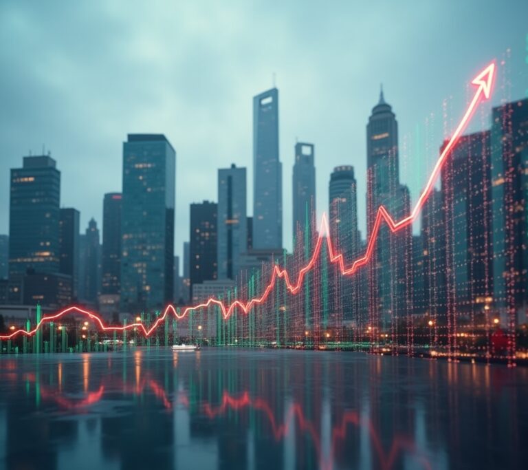 Investor reviewing a stock market downturn chart on a screen