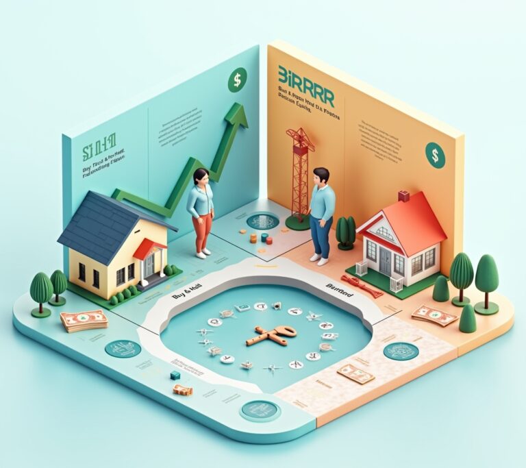 Two rental properties side by side representing different strategies